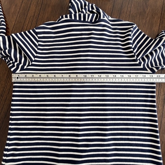 L.L. Bean blue and white stripe open cardigan 100% Supima cotton size M - Picture 10 of 12